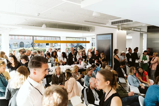 Guests mingling at Polestar.