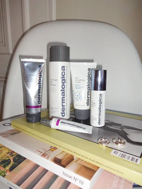 Dermalogica skincare products on magazines