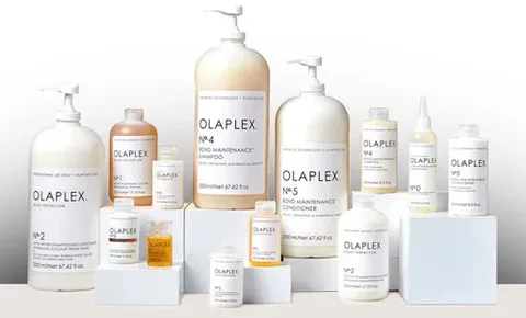 A selection of OLAPLEX haircare products